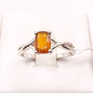 Size 7 Rare Orange Kyanite 925 Sterling Silver Ring